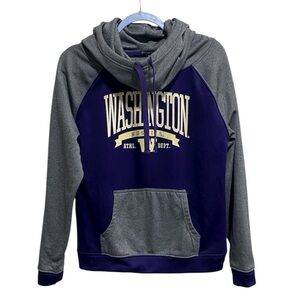 Champion Elite Washington Huskies Hoodie | Size M Gray Purple Fleece Sweatshirt